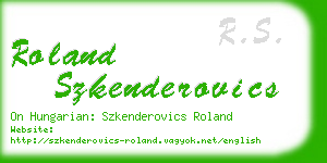 roland szkenderovics business card